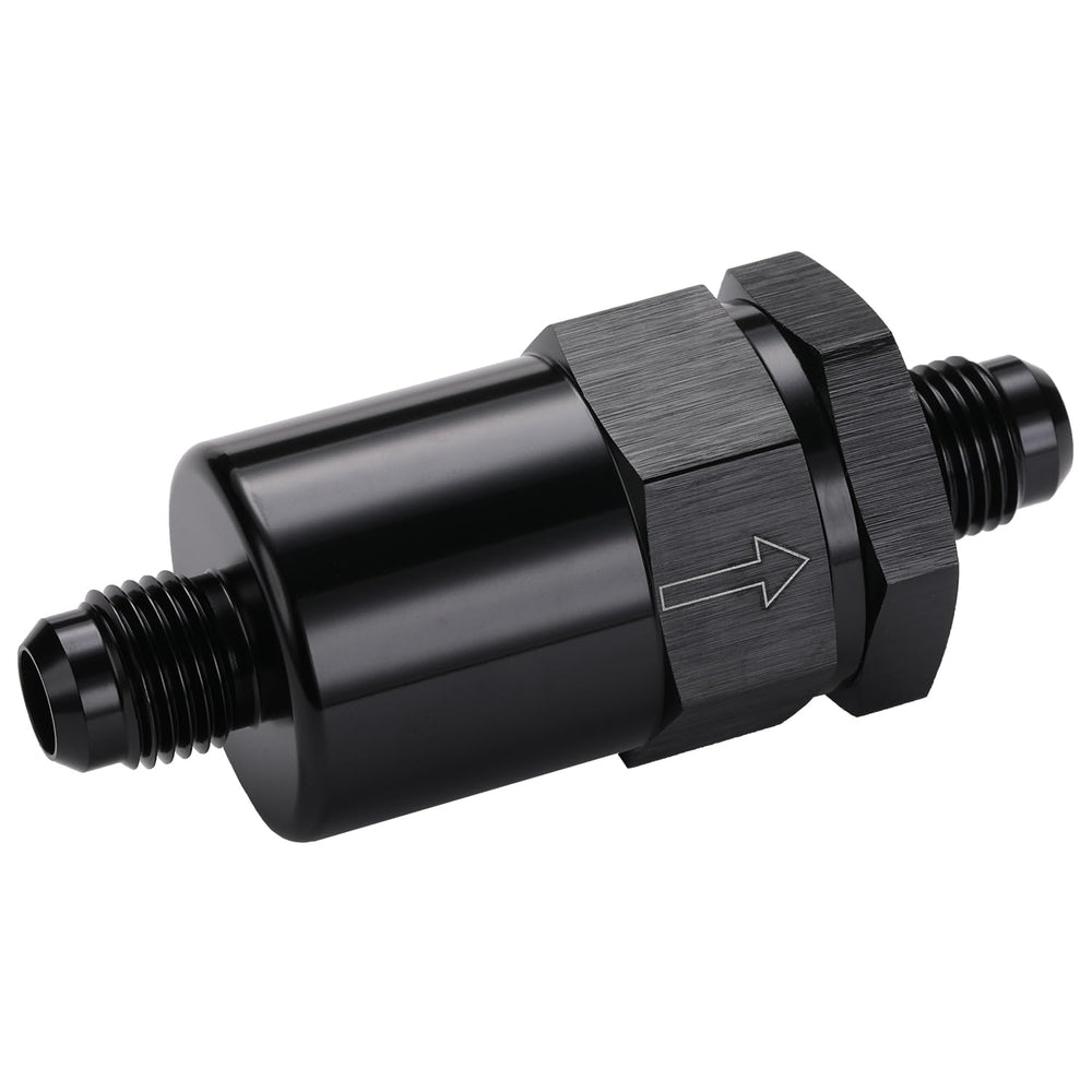 Podavelle inline filter with -6 AN inlet and outlet for reliable connections