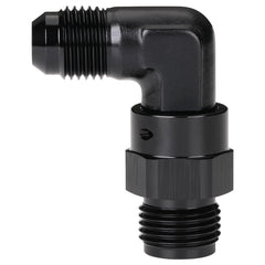 Podavelle aluminum 6AN to 5/8-18 flare adapter in black finishes a clean line