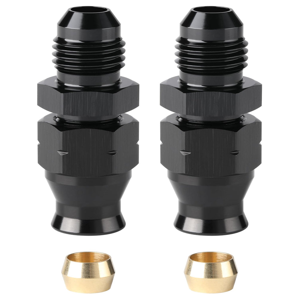 Podavelle anodized black adapter fitting, compatible with hardlines in automotive layouts