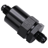 Podavelle billet inline fuel filter housing for clean fuel flow to EFI and carb systems