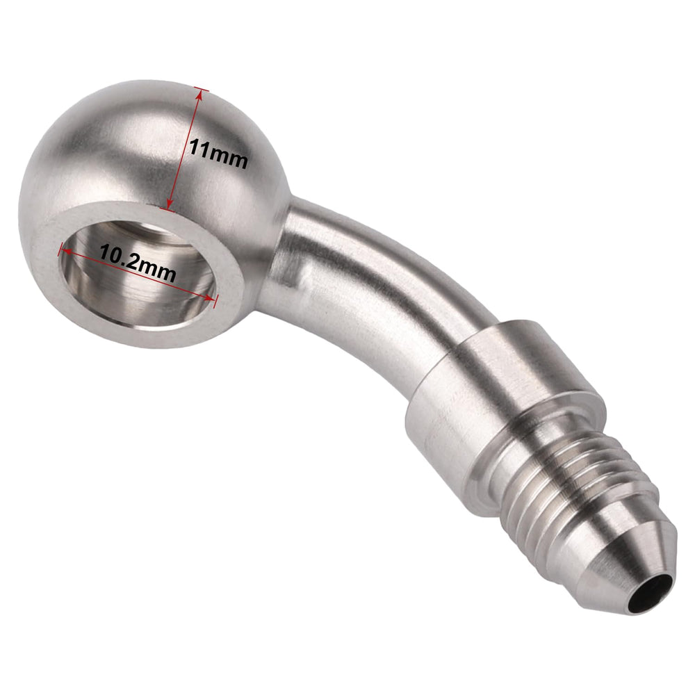 Podavelle stainless steel brake fitting close-up highlighting polished surface