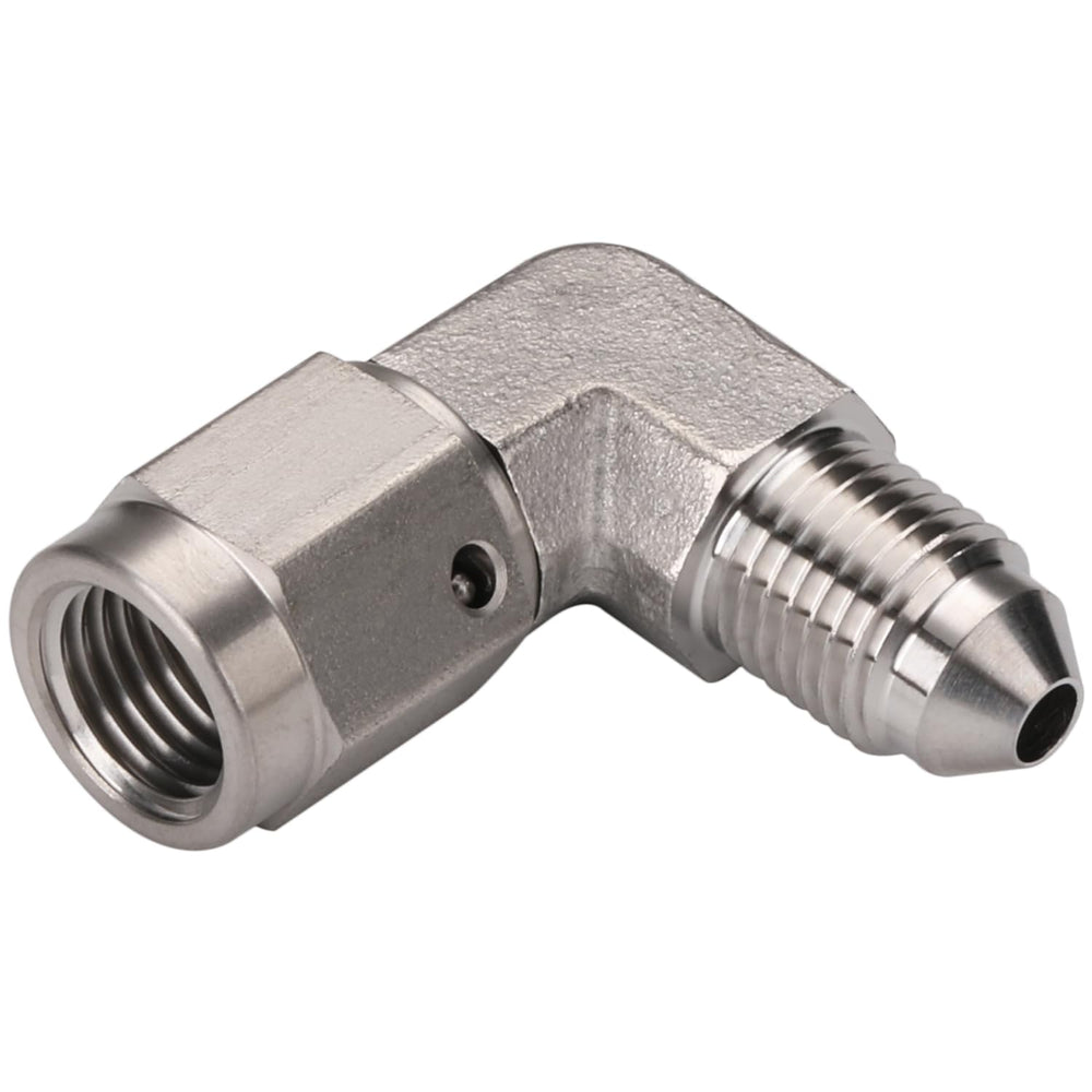 Podavelle swivel-head brake line adapter enabling easy angle adjustment.