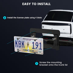 Podestaa rear license plate bracket installed on a Land Rover.