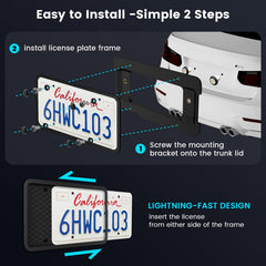 Podestaa TPU license plate frame provides scratch protection.