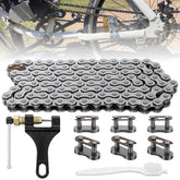 Podoy 415H 110L motorized chain mounted on a dirt bike for rugged performance