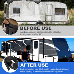 Corner molding from Podoy along RV sidewall for snug durable fit