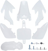 Podoy CRF50 front fender in white ABS plastic for XR50 trail bike.