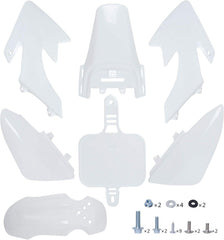 Podoy CRF50 front fender in white ABS plastic for XR50 trail bike.