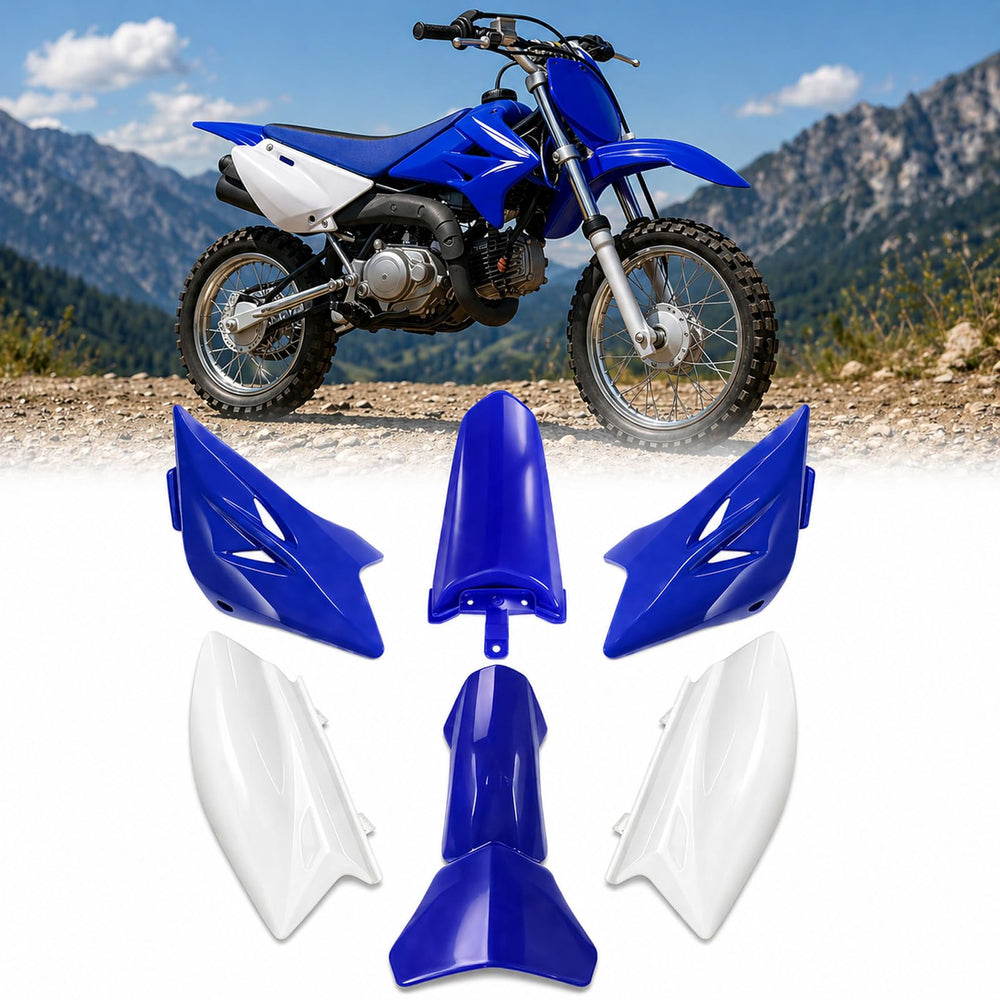Podoy TTR50 blue and white front fender enhances aerodynamics
