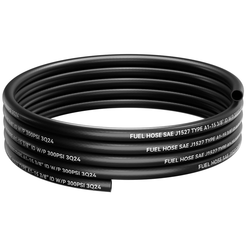 POHIR 3/8-inch marine fuel line hose showing the main bore for steady engine fuel supply