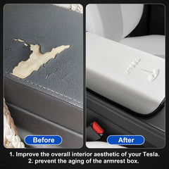 Pokung center-console leather armrest cover delivers durable PU, scratch resistance, and easy cleaning