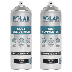 Polar Rust Converter Spray bottle close-up showing the matte black finish