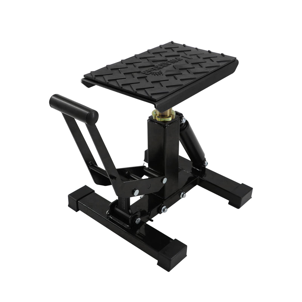 POLARBEAR Dirt Bike Stand aviation-grade aluminum ensures lightweight, durable support.