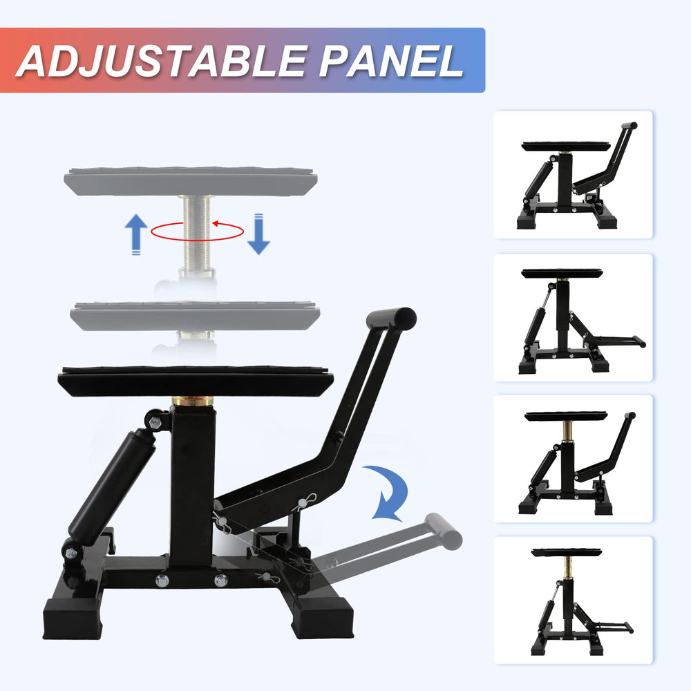 POLARBEAR Dirt Bike Stand easy-operate handle reduces lifting effort.
