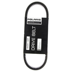 Polaris drive belt close-up highlights aramid construction for longevity.