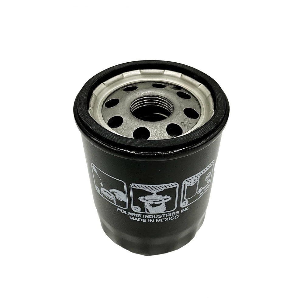 Polaris oil filter installed on engine shows accurate fit for Polaris vehicles