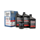 Polaris PS-4 Extreme oil bottle pour showing easy oil change prep