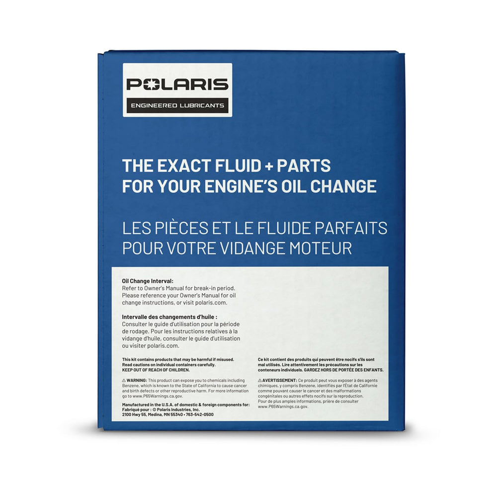 Polaris PS4 oil change kit oil viscosity shown for wide temperature protection
