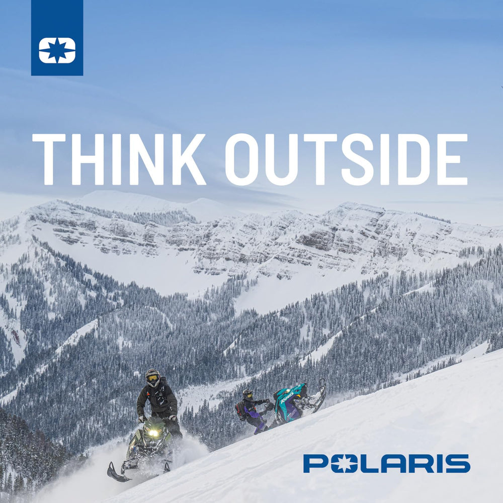 Polaris snowmobile ride scene conveying smooth operation under demanding conditions