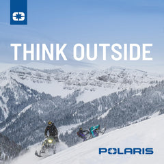Polaris snowmobile ride scene conveying smooth operation under demanding conditions