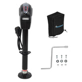 POLESTAR electric trailer jack with backlit panel illuminates the hitch for easier night-time connections.