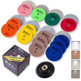 POLISHSURF 4-inch diamond pad kit for versatile stone polishing.
