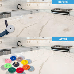 POLISHSURF wet/dry marble polishing pad in action.