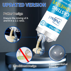 POLIXEL heavy-duty epoxy bond on metal surface demonstrates strong repair capability