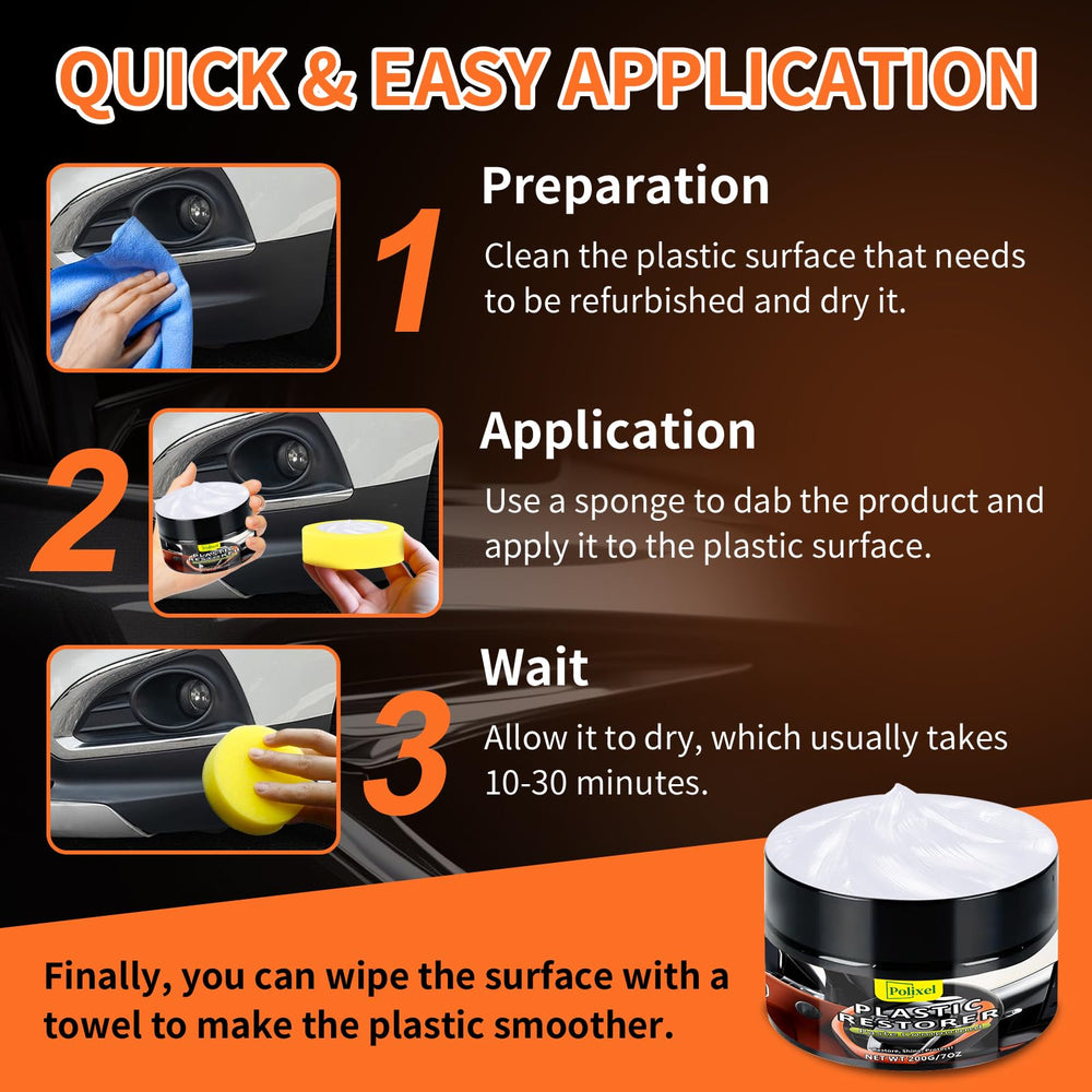 POLIXEL restorer kit includes sponge and cloth for DIY results