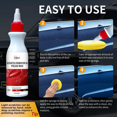 POLIXEL formula leveling a swirl to reveal a uniform, glossy finish