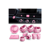Polodunn knob cover for Honda Civic hazard area with pink finish and protection.