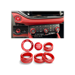 Polodunn push-start button cover for Durango enhances grip and interior style in red.