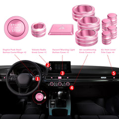 Polodunn pink knob cover for Acura Ingetra switches adds premium look and feel.