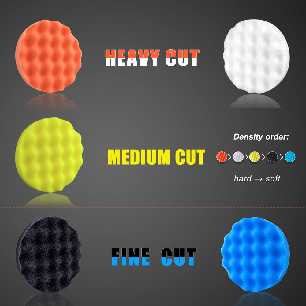 POLIWELL 6-inch white coarse polishing pad for defect removal.