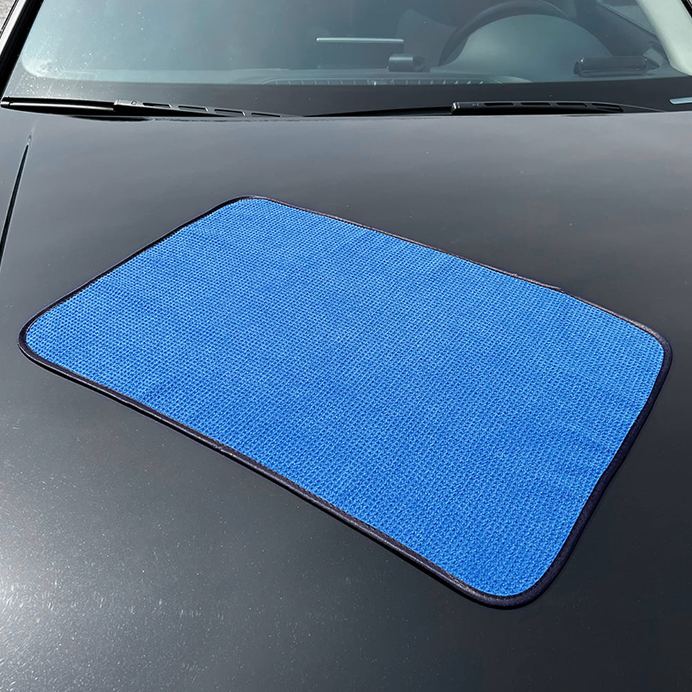 POLYTE Elite waffle-blue close-up showing dense weave and high absorbency