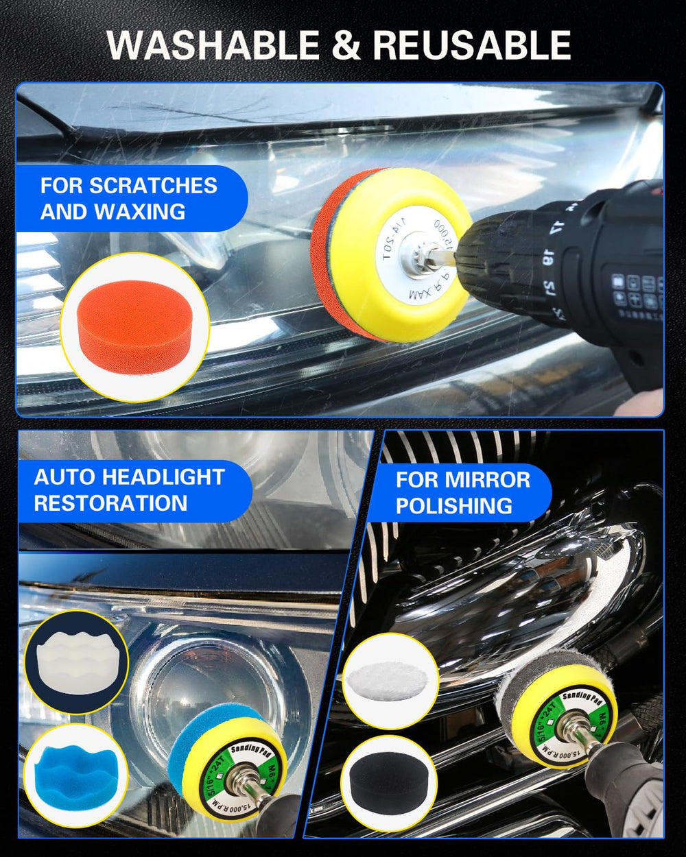 Pomsare headlight restoration kit for clearer automotive lenses