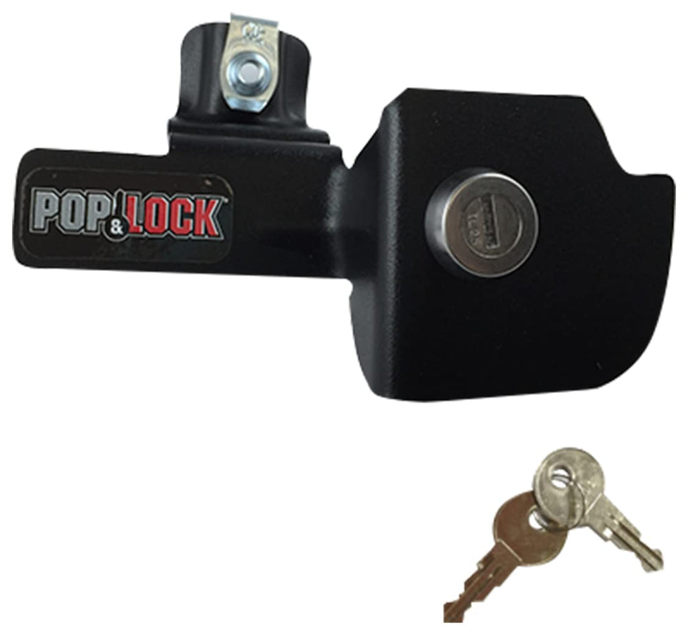 Pop & Lock tailgate lock assembly close-up demonstrating precise fit and easy operation.