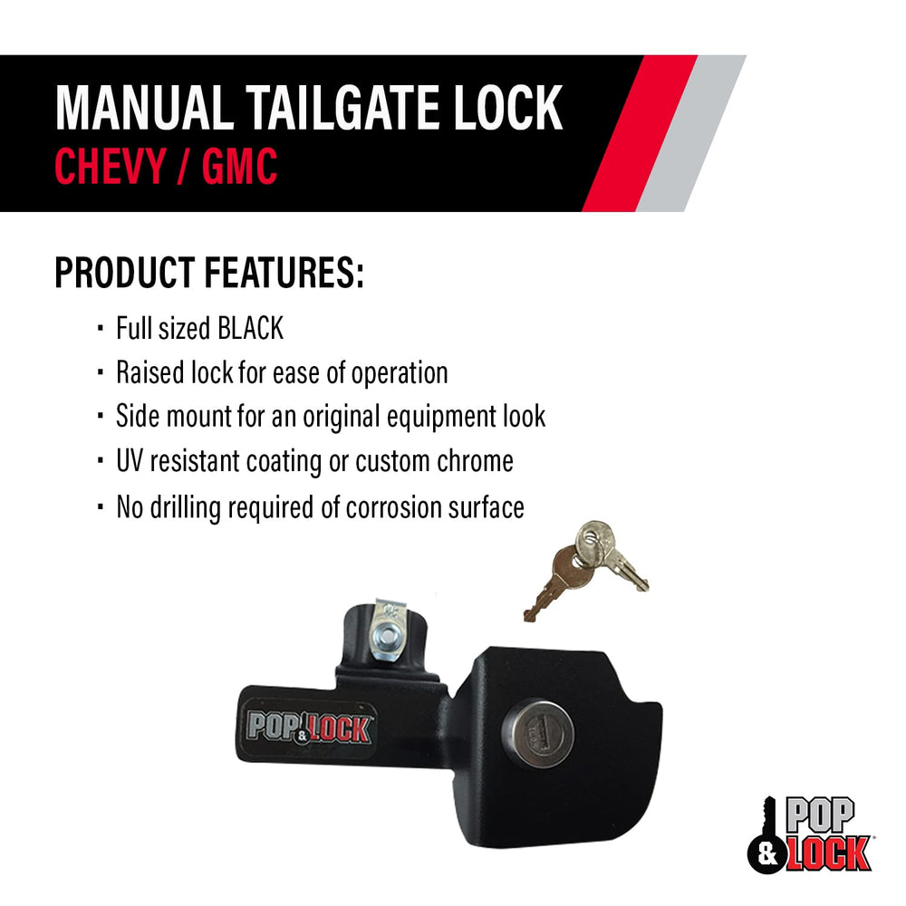 Pop & Lock hand-lever operation on tailgate, highlighting simple manual engagement.