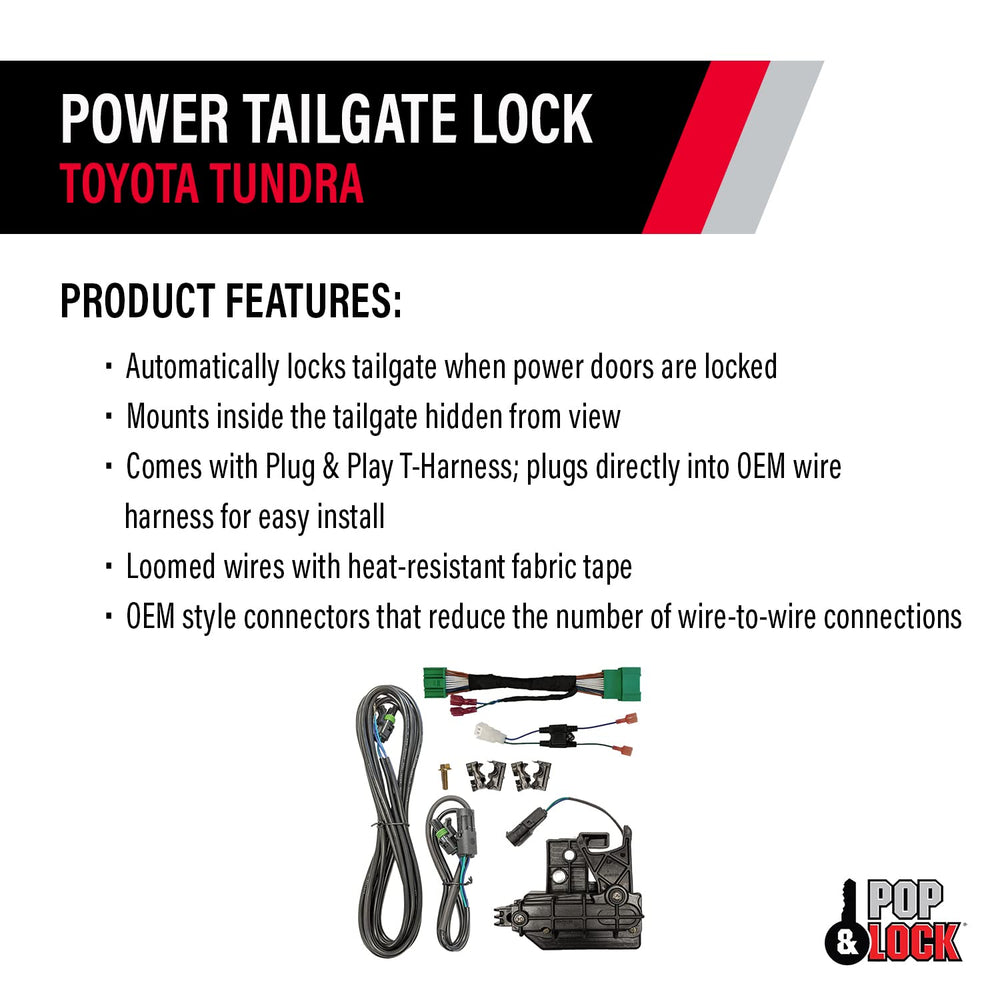 Pop & Lock Tundra tailgate lock side profile highlighting tamper proof design