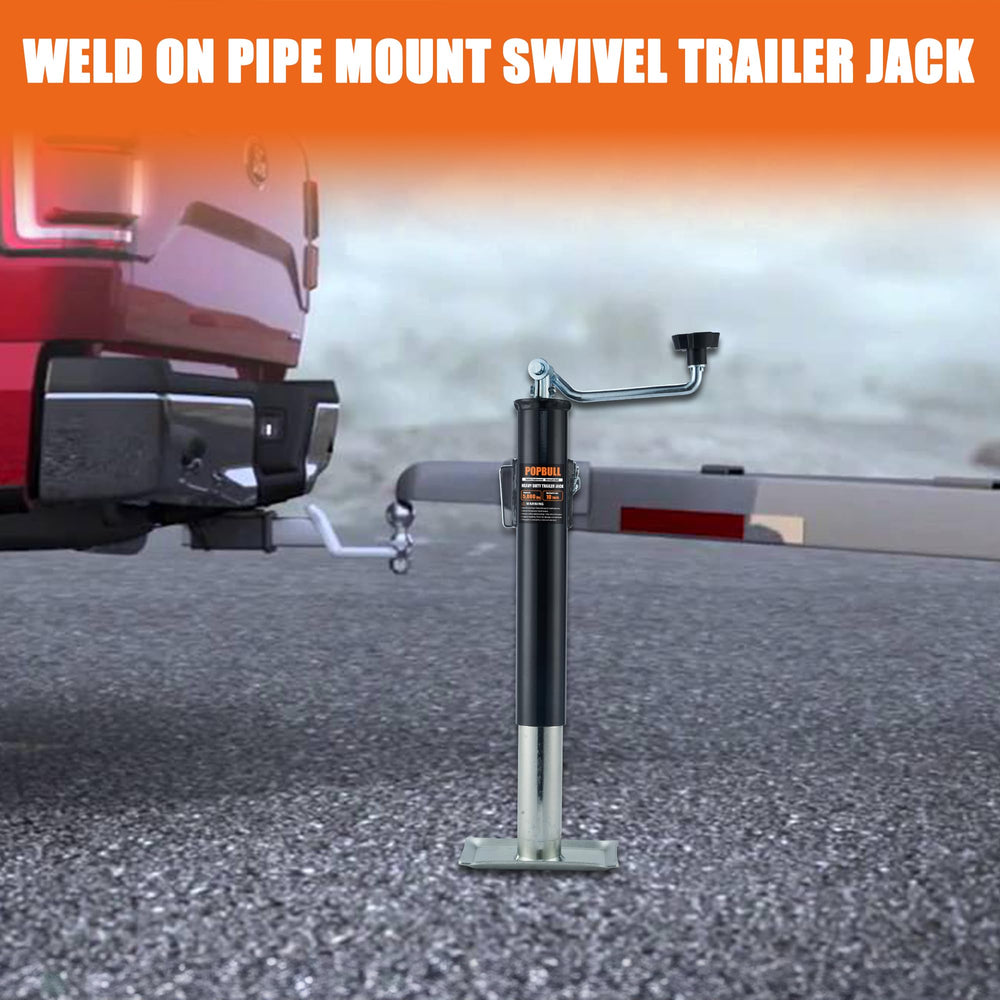POPBULL 10inch lift trailer jack with footplate ensures stable leveling on uneven ground