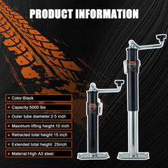 POPBULL footplate trailer jack offers wide base for stable support on soft surfaces