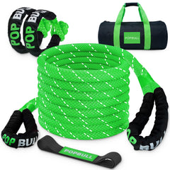 POPBULL kinetic recovery rope 1in x 30ft in action for high‑tension off‑road recoveries.
