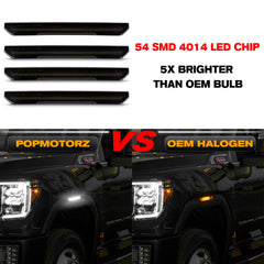 POPMOTORZ rear fender marker light close-up highlights LEDs