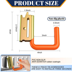 POROHOM E-Track J Hooks are built from carbon steel for heavy-duty reliability
