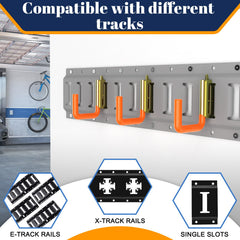 POROHOM E-Track J Hooks install in moments with spring-loaded quick-fit design