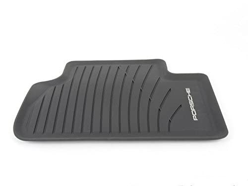 Porsche Macan embossed logo detail adds premium branding.