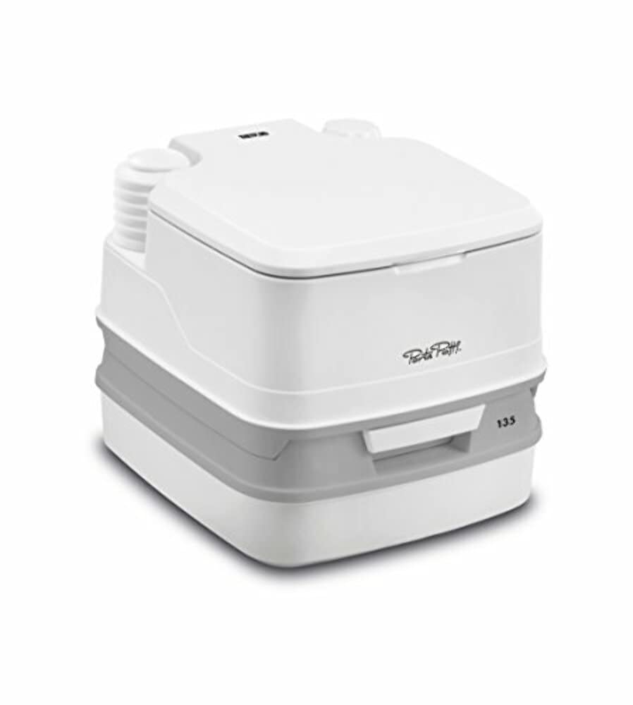 Porta Potti Thetford 135 white lid-open shows easy access for quick tasks.