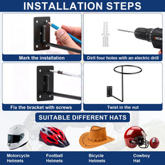 Potchen multi-use rack and cap hanger suitable for jackets, wigs, and sports gear.