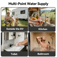 Poukaran 65k BTU RV tankless heater compact installation in an RV