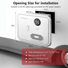 Poukaran 65k BTU RV tankless heater control panel with settings